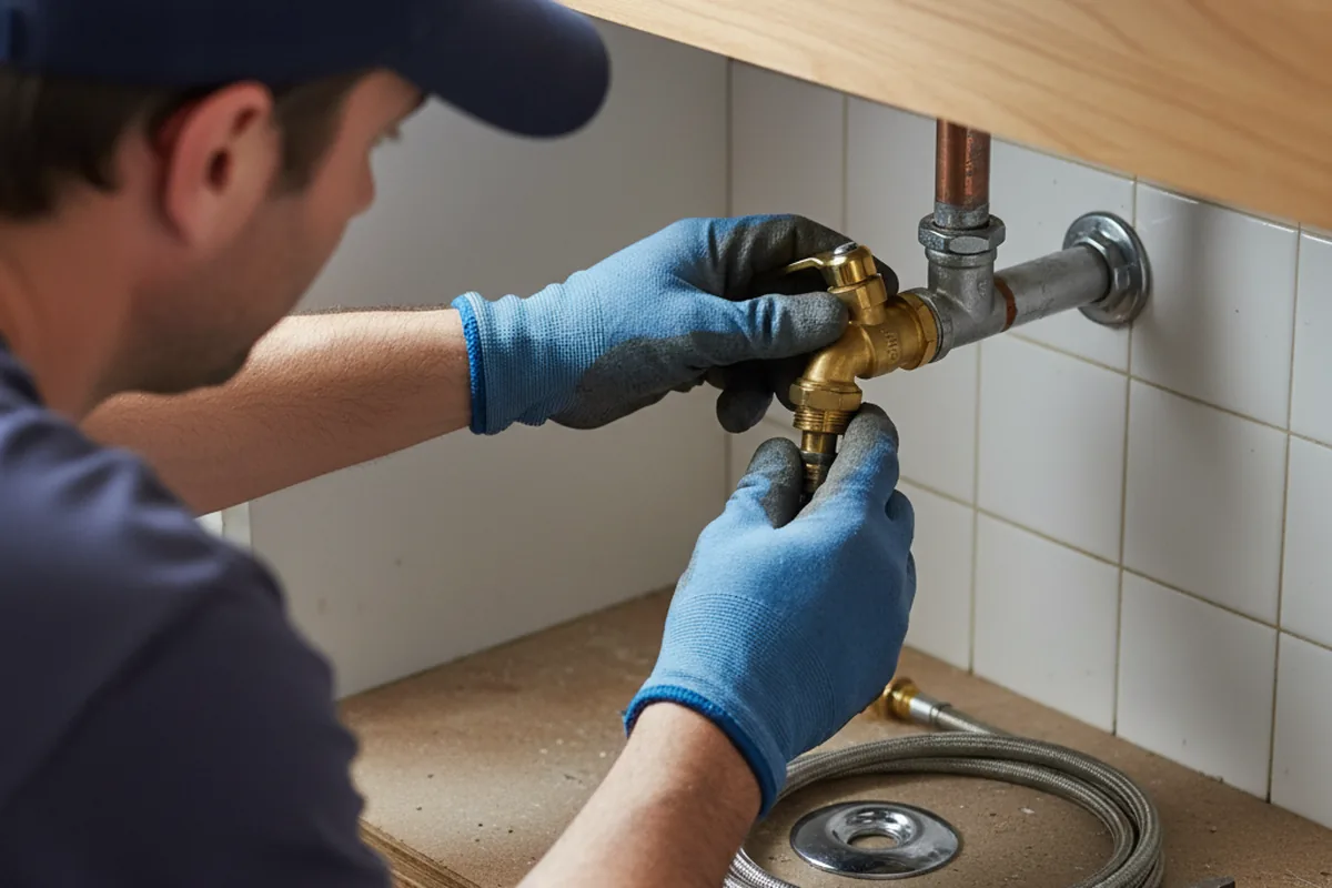 Shutoff valve and fitting work during Burst Pipe Repair in Dexter